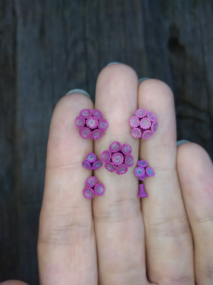 Set of miniature corals shades of purple, tiny corals for diorama, dollhouse or resin art