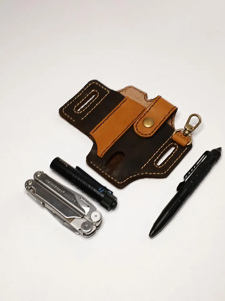Leatherman EDC Pouch Belt Case, Leather Belt Organizer, Leather Multitool Sheath, Leatherman wave Sheath, Multitool Pouch, Handmade Leather.