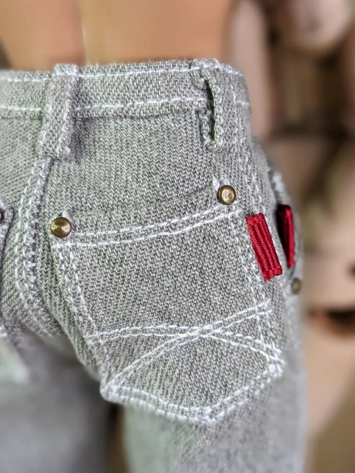 Realistic handmade khaki jeans for 13 inch fashion male doll (Adonis doll)