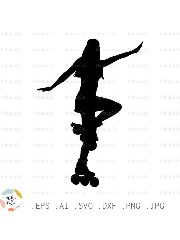 Girl Roller Skates Svg, Girl Roller Skates Silhouette, Girl Roller Skates Cricut, Girl Roller Skates Stencil, Girl Roller Skates Templates Dxf, Girl Roller Skates Png