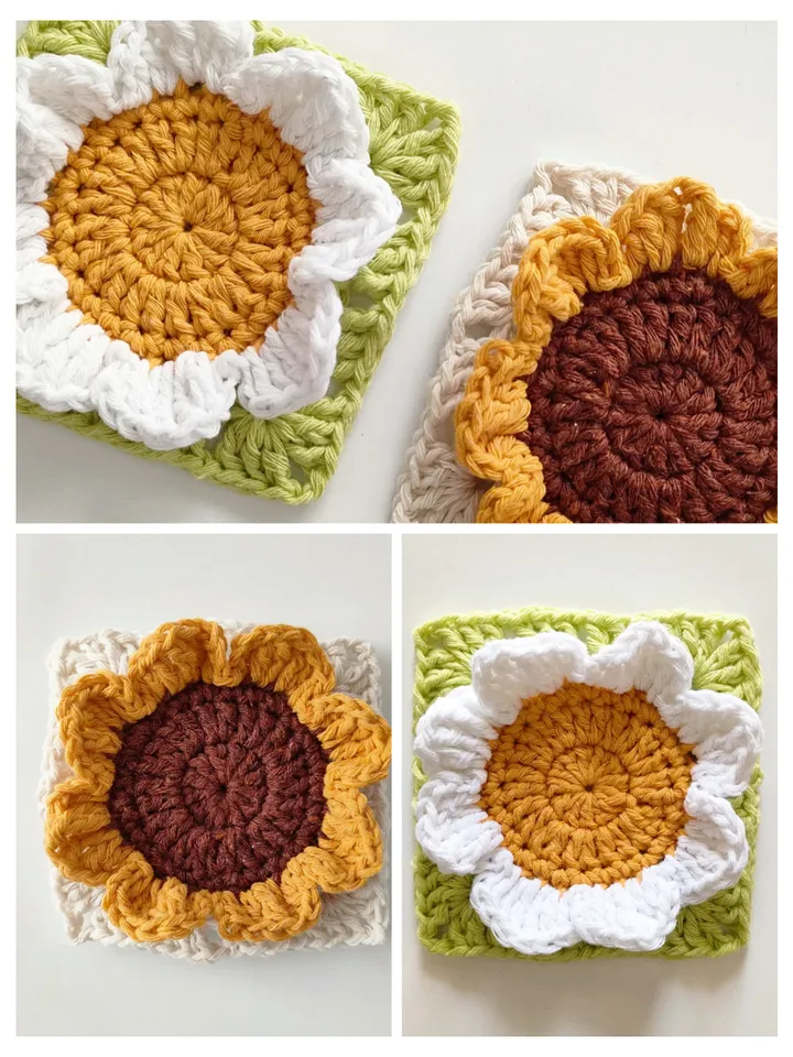 Flower granny square, basic granny square, beginner crochet pattern , easy flower crochet pattern blanket