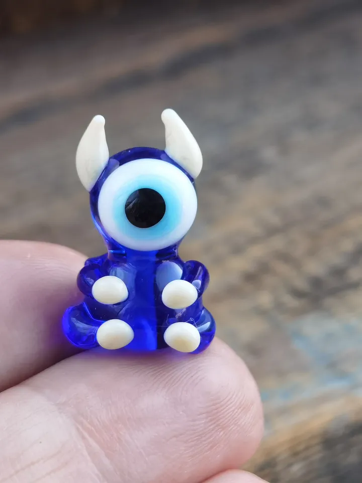 EVIL EYE monster figurine Tiny monster miniature glass monster figurine monster sculpture for terrarium decoration or fairy garden decor