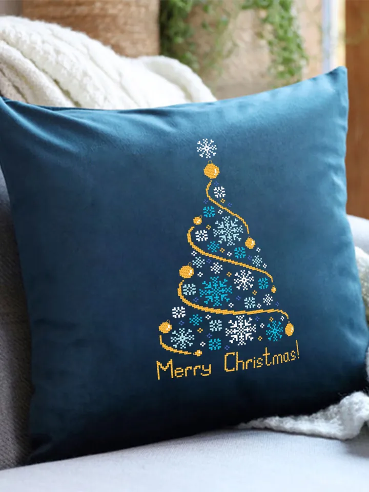 Christmas Tree cross stitch pattern download PDF Snowflake ornament cross stitch chart, Merry Christmas pattern digital PDF, Holiday #N128
