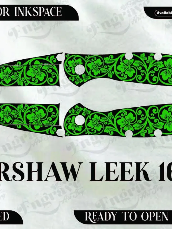 kershaw Leek 1660 Scrolling design,lasercut,laserengraving,fiberlaser,engravingfiles