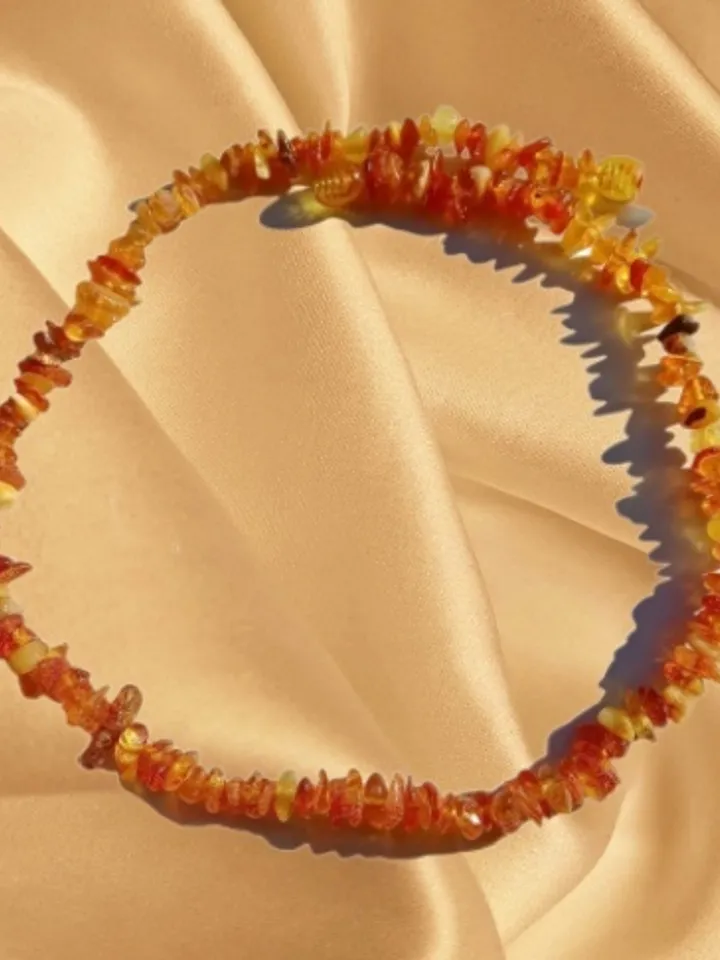 Natural amber Small beads necklace for girls children 6 years and older teenager
Yellow Baltic amber Stone beads Healing Energy jewelry 36 cm - 14 inches