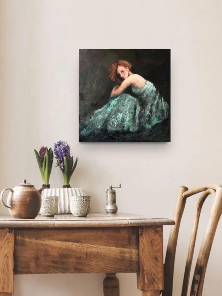 Woman Original Painting Girl Oil Painting Female Wall Art Figure Painting