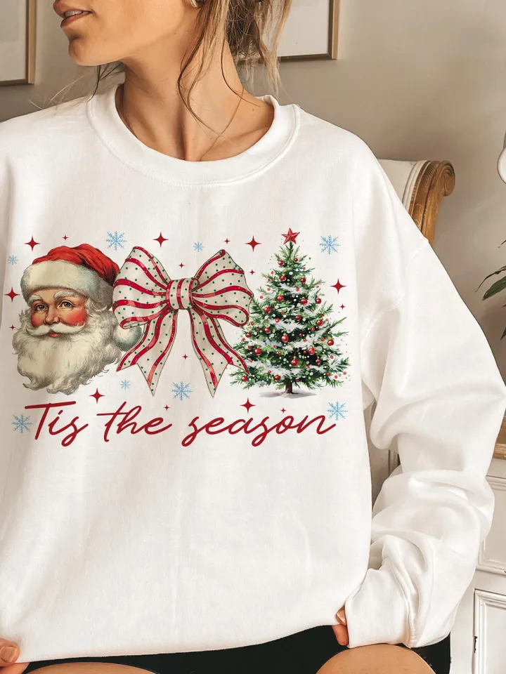 Retro Christmas png, Tis the Season Png, Santa Claus png, Watercolor Christmas png, Christmas sublimation, Merry Christmas, Christmas vibes