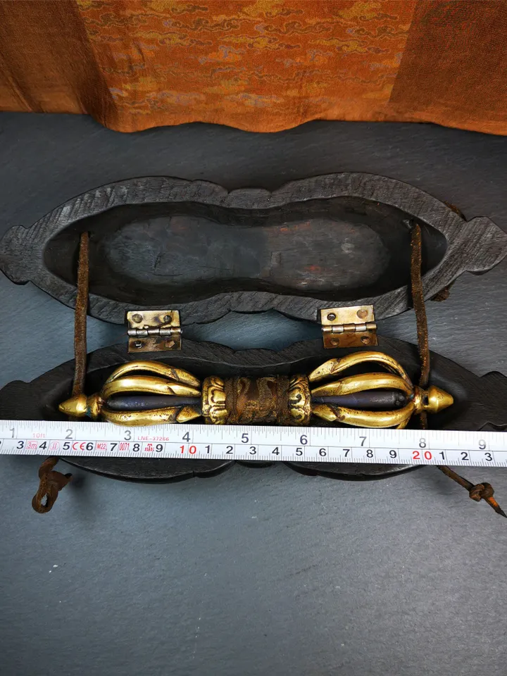 Gandhanra Powerful Vintage Vajra Dorje with Wooden Case ,Tibetan Tantric Buddhism (Vajrayana) Ritual Implement,Handmade in Nepal,7.0"