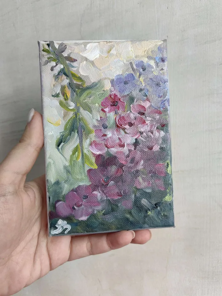 Phloxes Original Oil Painting Blossom Wall Art