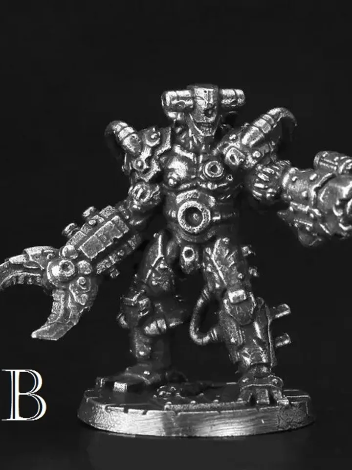 Mechanical Reanimator, copper miniatures, tabletop wargaming fantasy miniature figures.