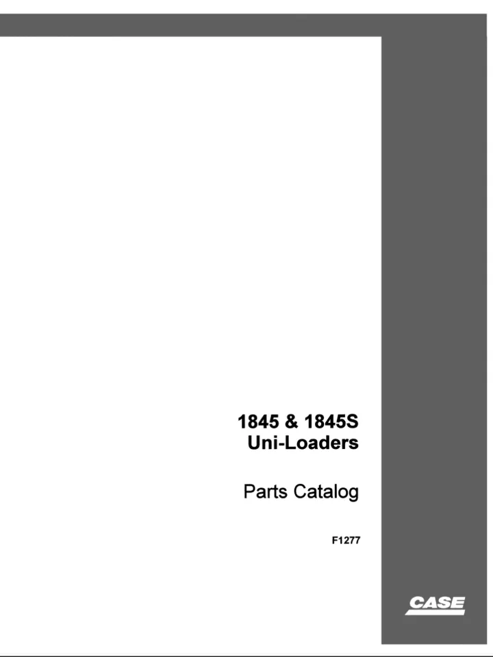 CASE 1845 1845S SKID STEER PARTS CATALOG MANUAL