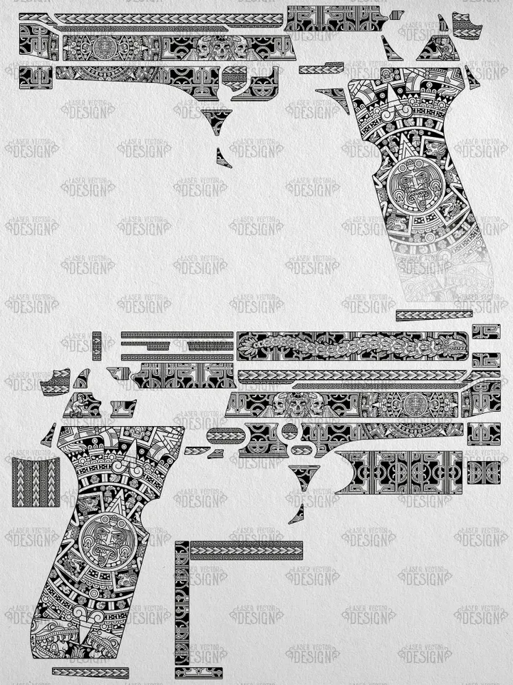 VECTOR DESIGN Beretta 92 FS Aztec calendar