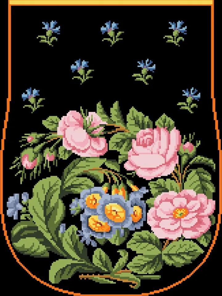 Antique Cross Stitch Pattern Bag with Roses Digital Download PDF
