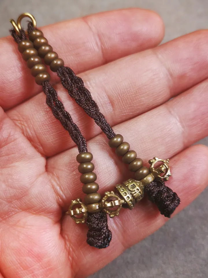 Gandhanra Handmade Tibetan Buddhist Mala Counters,Prayer Bead Counters,with Dorje and Vajra Pendant,Made of  Brass