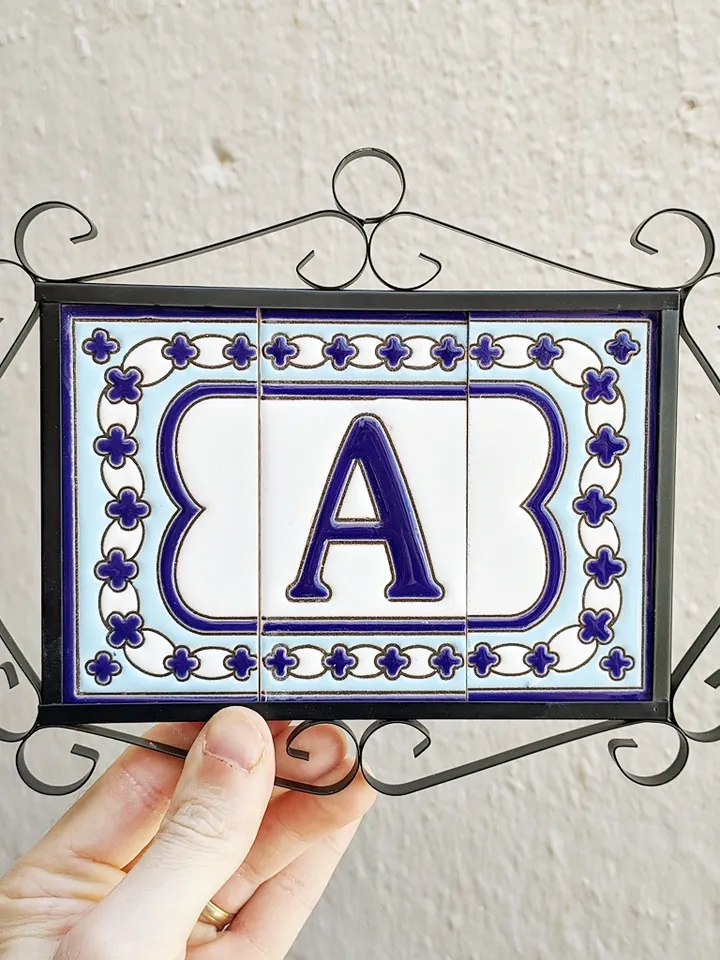 Ceramic letters and numbers 11cm (4.3") for the wall - Hand-glazed in Spain - "MALAGA" models - Ceramic letters number -