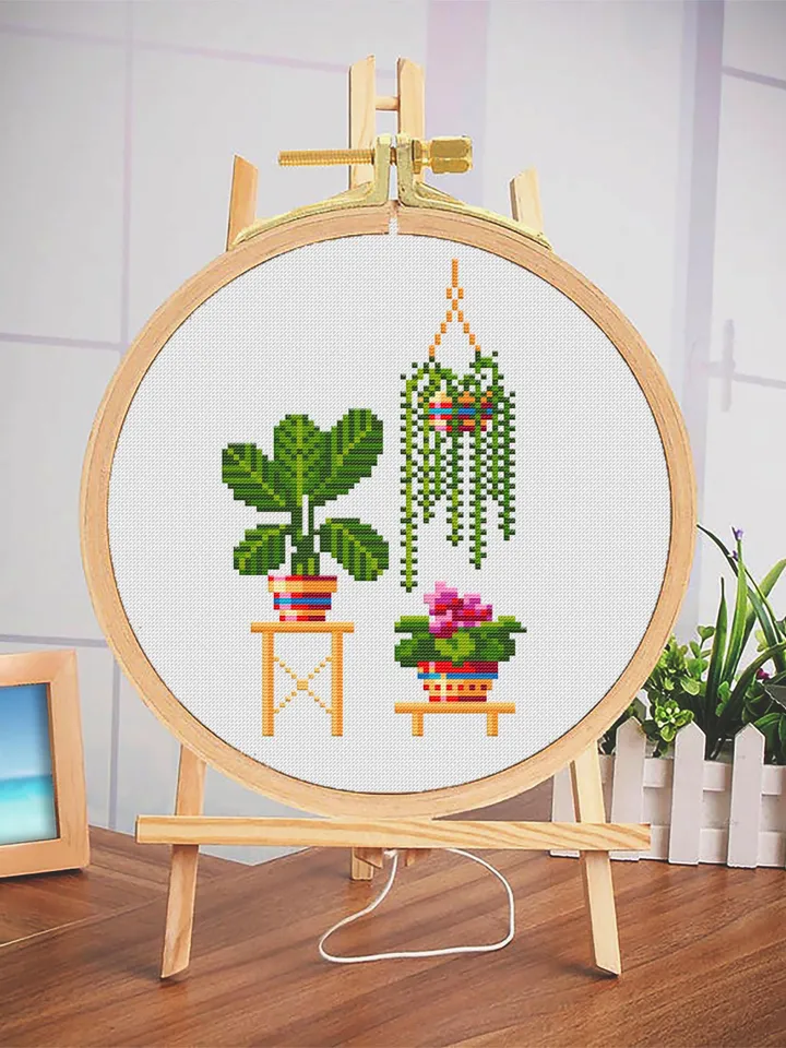 Home plants cross stitch pattern download PDF Floral cross stitch chart, Easy small cross stitch sampler, Plant lovers, DIY Home decor #P12
