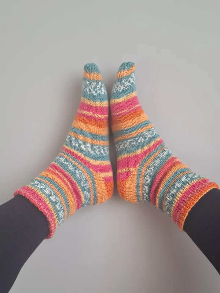 Personalized Hand-Knitted Socks β Warm and Cozy, Purple Wool Socks, Winter Socks , Knit Wool Socks