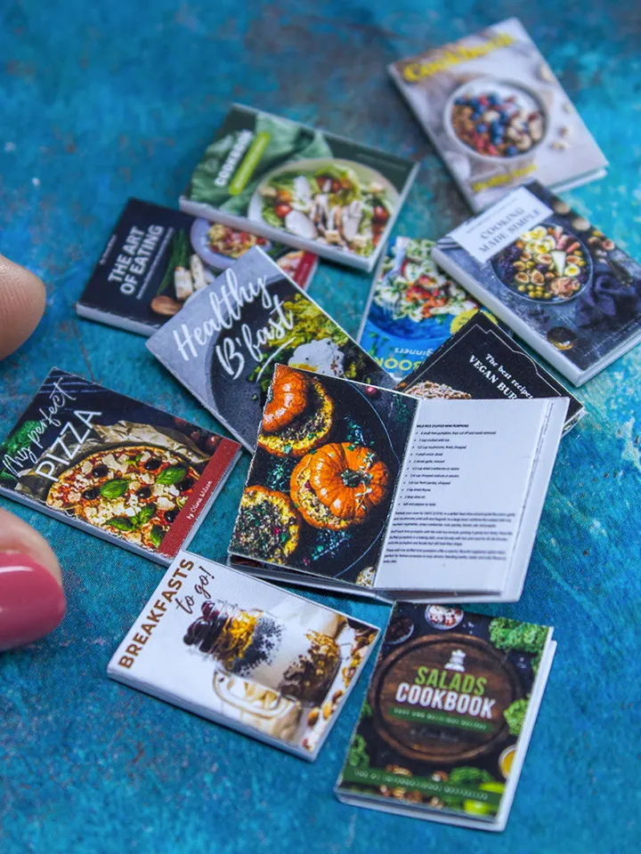 TEMPLATE 11pcs Miniature cooking booklets on A4 sheet