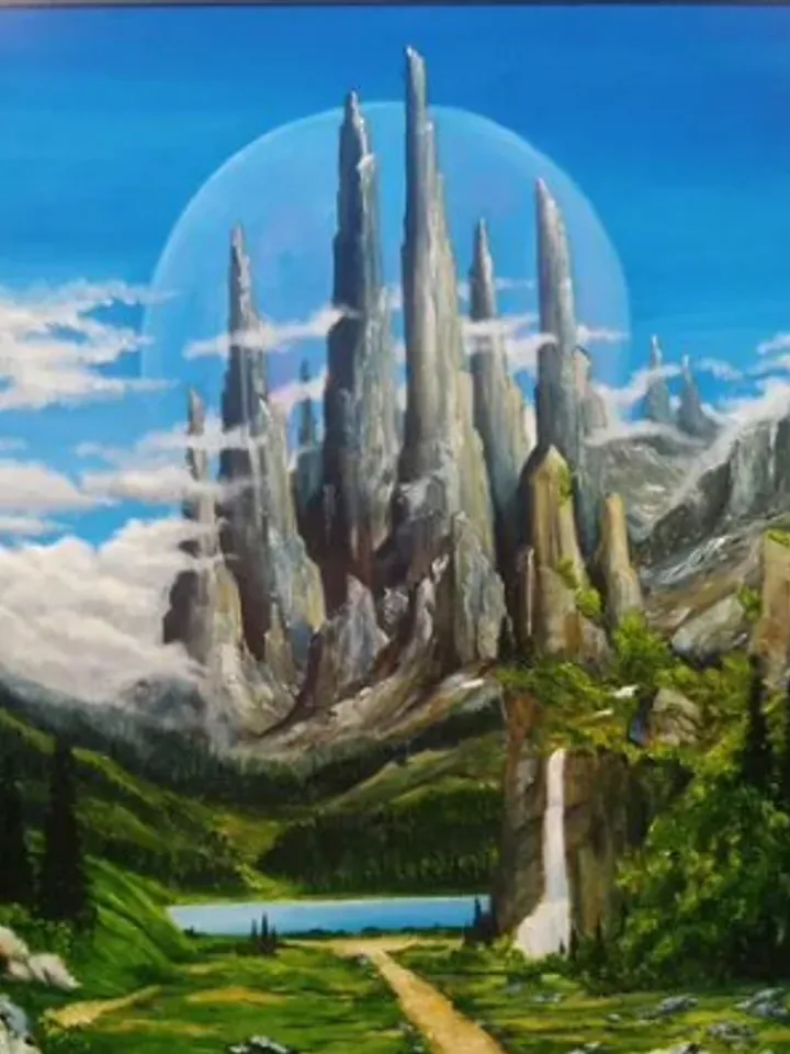 Oil painting, “Mysterious place”, size 65 x 50 cm