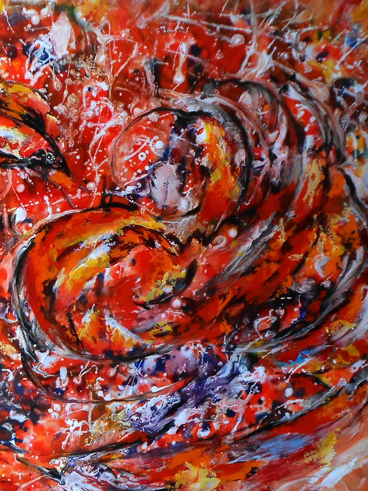 Abstract bird painting original wall art
