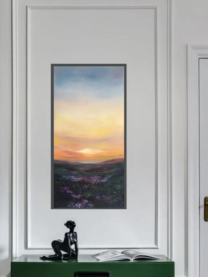 Abstract Painting Original Landscape Oil Painting Sunset Painting Meadow Painting