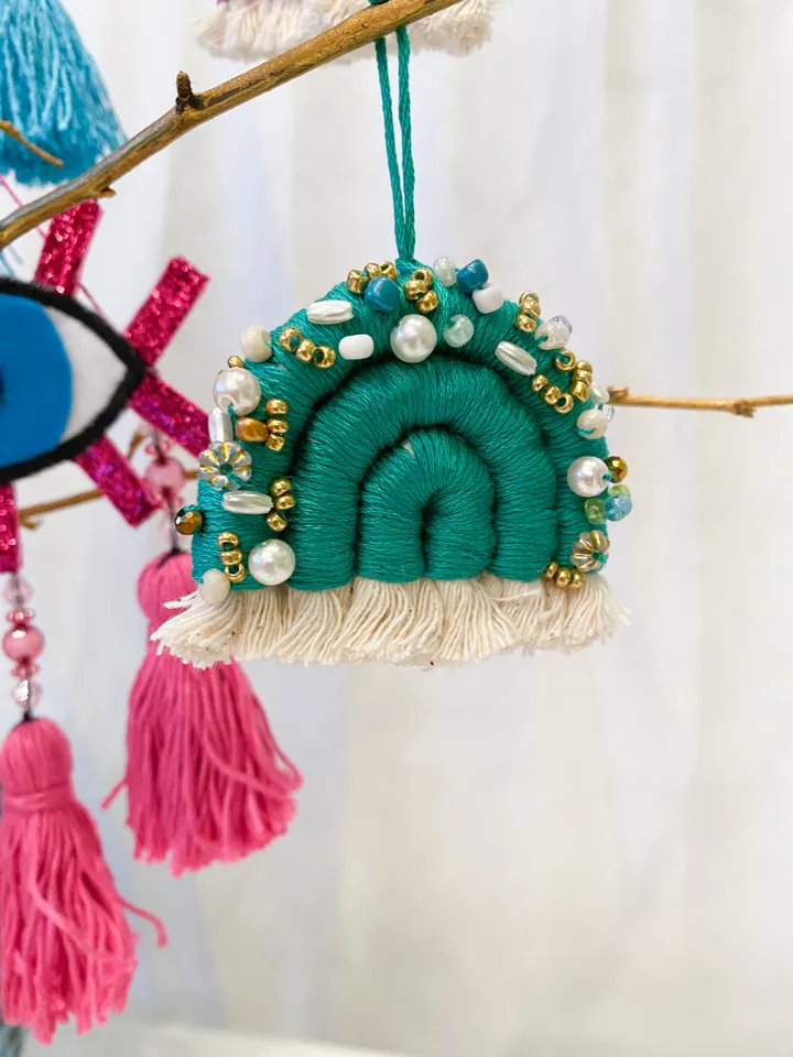 Evil eye ornaments, Unique Christmas gift set, Colorful Christmas, Witchy Christmas