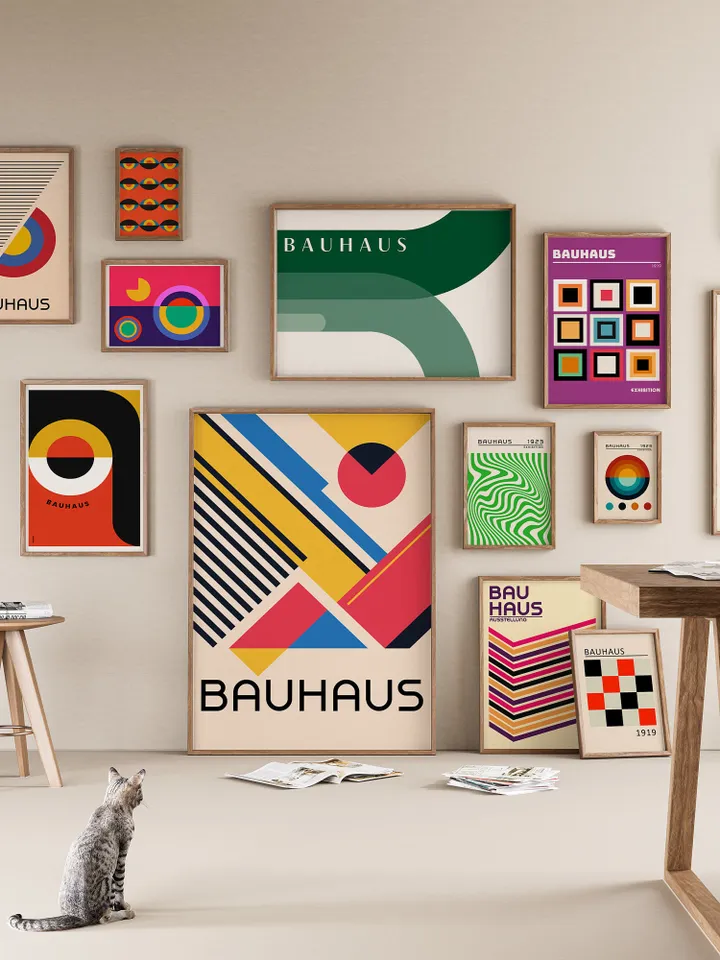 Bauhaus poster set of 2000+ premium printable wall art prints mid century modern minimalist abstract geometric bundle digital print download