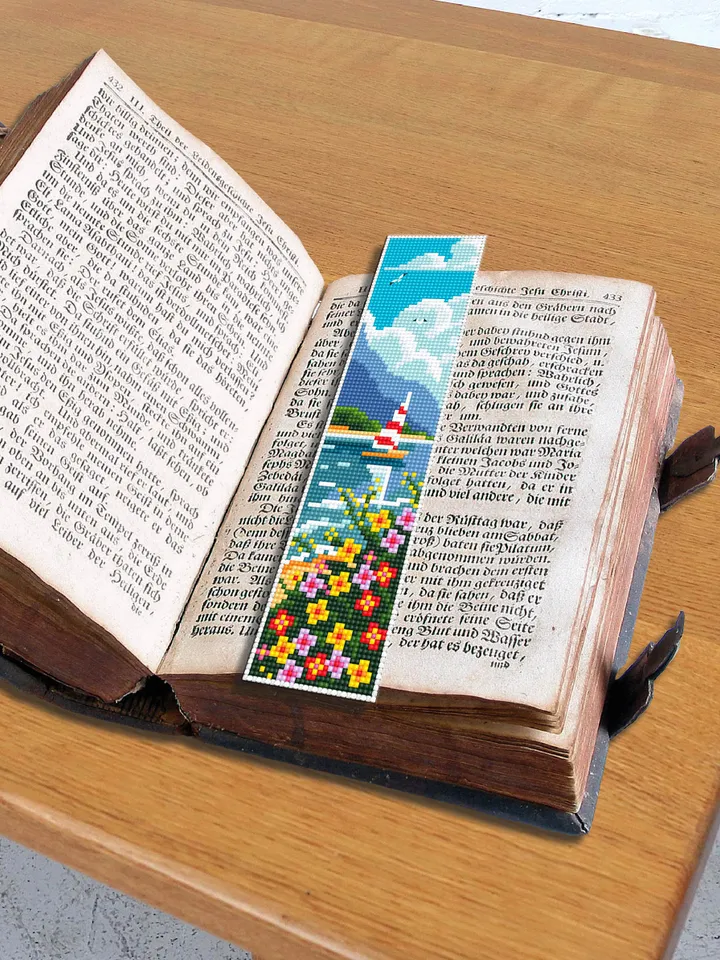 Bookmark cross stitch pattern digital PDF Modern handmade bookmark nature embroidery beginners Instant download Gift for book lover #B5