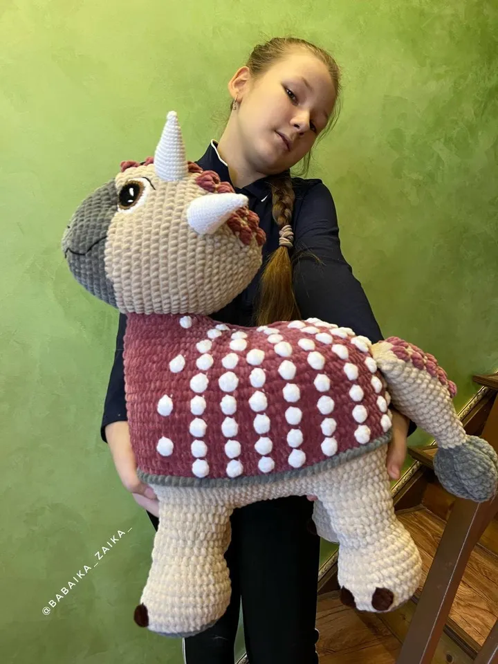 PDF Crochet Ankylosaurus Pattern, Plush Dinosaur Amigurumi, Baby Dino Crochet Pattern, Cute Dinosaur Toy, Crochet Animal Pattern