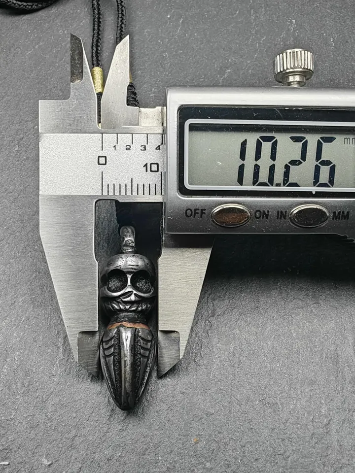 Gandhanra Handmade Skull Phurba Amulet,Kila - Dorje Phurba,Tibetan Budhist Ritual Implement Pendant,Made of Cold Iron,1.4"