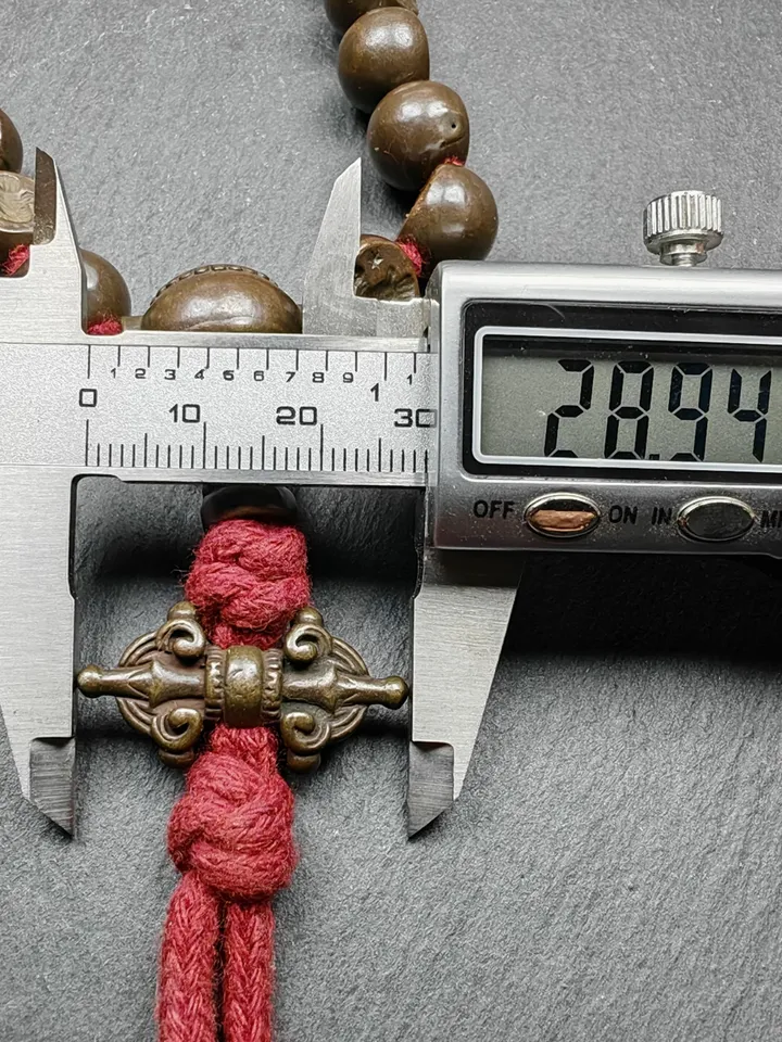 Gandhanra Antique Tibetan Handhold Wrist Mala,12mm Half Round Garuda Bird, Made of Thokcha,Lucky Rosary,Spiritual Gift