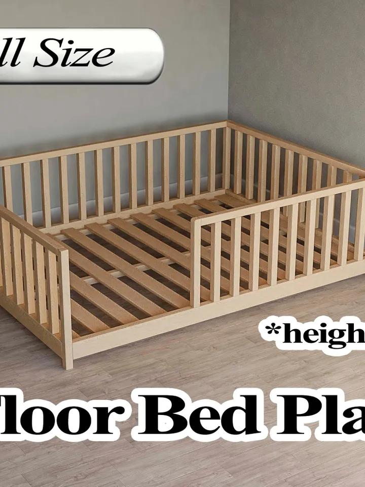 Montessori Floor Bed Plan, Full Size, PDF, DIY