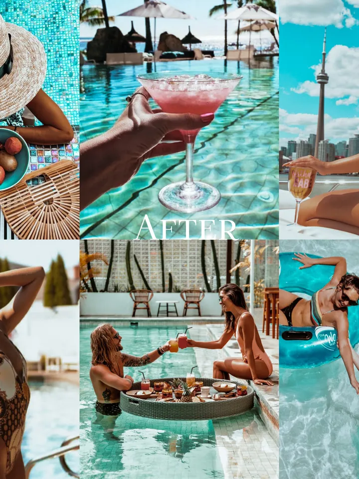 POOL Mobile Lightroom Presets, Pool Preset, Vacation presets, Bright mobile preset, Beach preset, Tanned skin preset