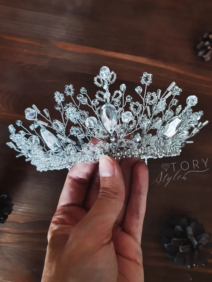 Wedding crown, Headpiece for bridal,Tiara, Wedding tiara, diadem, Tiaras for bride, Bridal crown, Bridal headpiece, Transparent crown