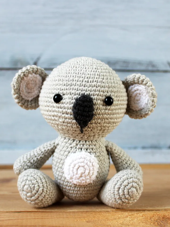 Stuffed koala bear, crochet animals amigurumi, crochet koala toy, handmade koala doll, amigurumi koala bear