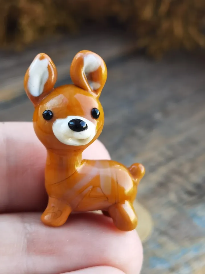 Deer ornaments miniature deer tiny glass animals reindeer figurine Christmas ornaments Glass deer decor deer gifts Car