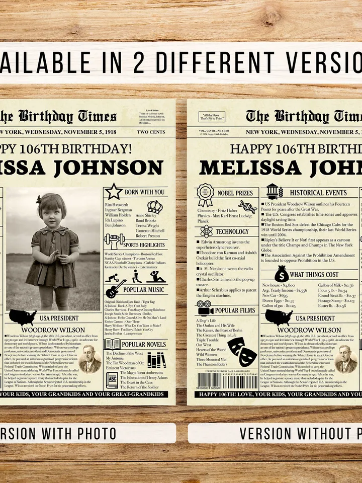 106th birthday, woman celebrates 106th birthday, 1918 birthday gift, 106 birthday newspaper, happy 106th birthday, 1918 birthday ideas