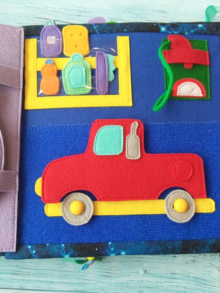 Transport Quiet book Pattern, Felt book pattern pdf, Soft montessori book tutorial, Busy book sewing ideas for kids 2, 3, 4 year old