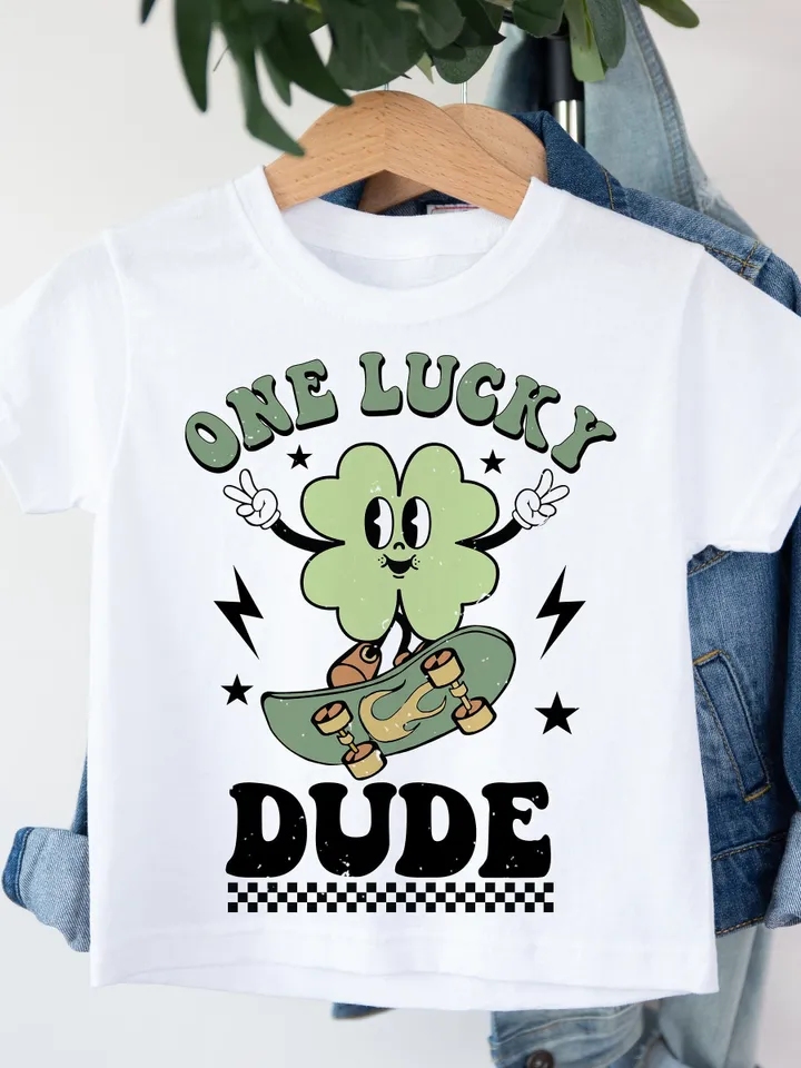 One Lucky Dude PNG, St Patricks Day, Retro png, Boy png, Boy Sublimation, Kids Sublimation, Lucky Sublimation, Sublimation Designs, png file