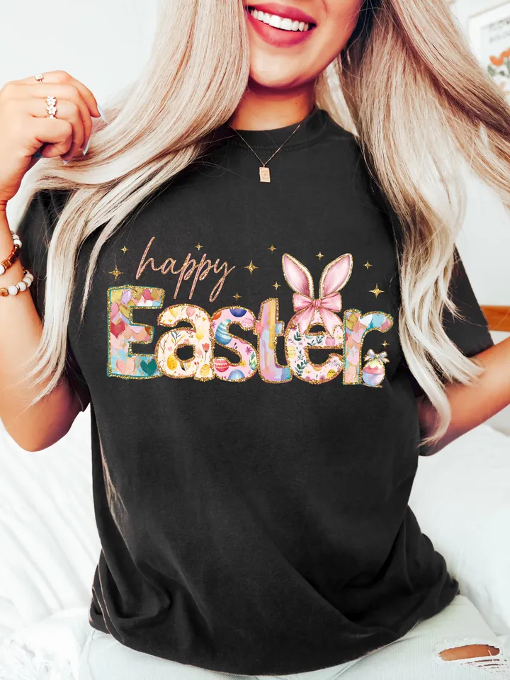 Happy Easter retro easter doodle png Easter Christian Png Easter bible verse png Risen doodle png retro easter glitter easter sublimation