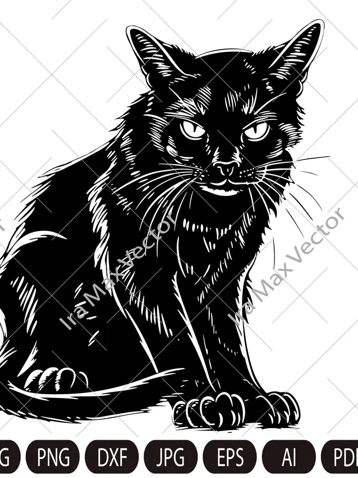 Angry Cat Svg, Dangerous cat, Cute Black Cat Svg, Halloween Cat Svg, Angry Cat t-shirt Svg, Cat Halloween Svg