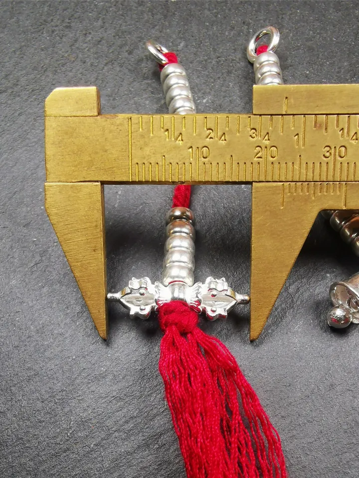Gandhanra 5mm Silver Tibetan Buddhist Prayer Bead Counters for 6-15mm Mala,with Dorje Vajra Pendant