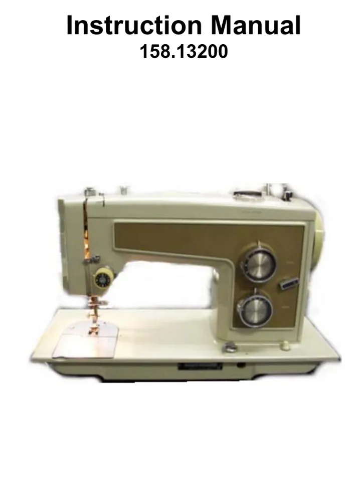 KENMORE SEARS 158.1320 158.13200 158.13201 MANUAL