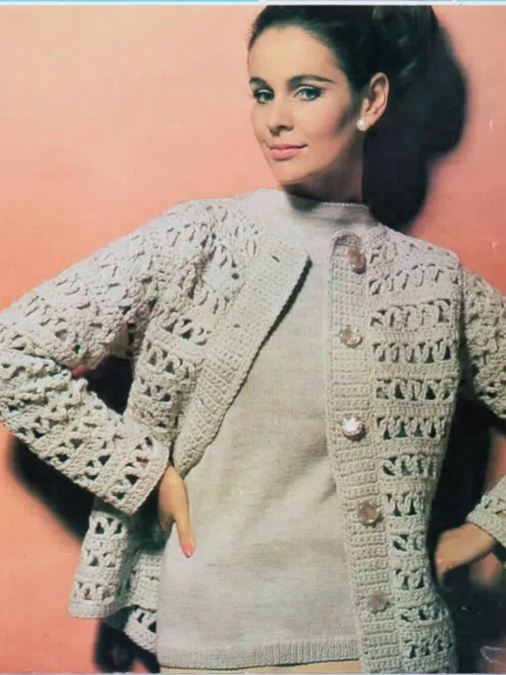Cardigan crochet pattern, sweater knitting pattern set sweater cardigan pdf