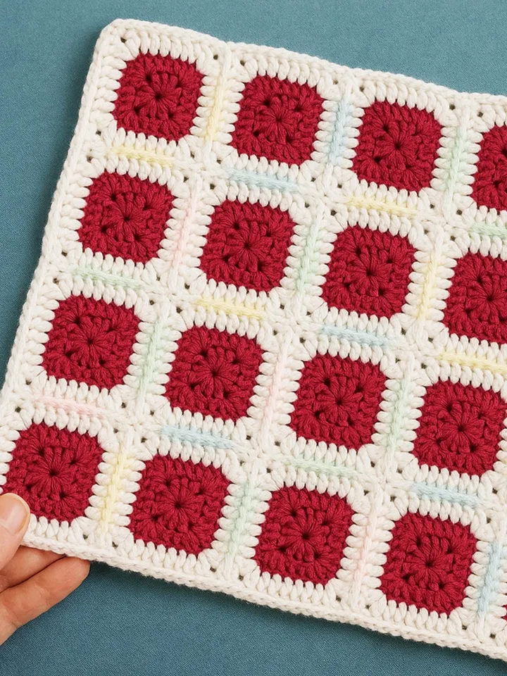 Two Color Solid Granny Square Crochet Pattern PDF for Beginners, Easy Crochet Motif Tutorial, DIY Blanket Patch, Instant Download Pattern