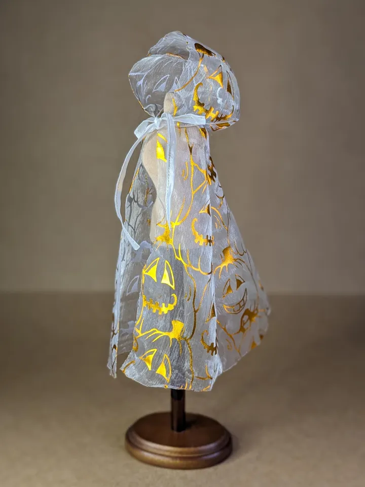 Handmade Halloween transparent cape for 1/6 scale fashion dolls