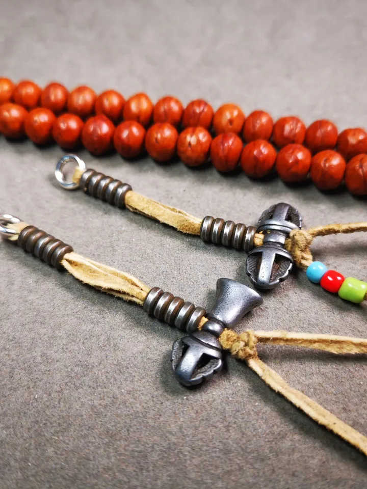 Gandhanra Handmade Tibetan Buddhist Mala Counters,Prayer Bead Counters,with Dorje and Vajra,Made of Cold Iron
