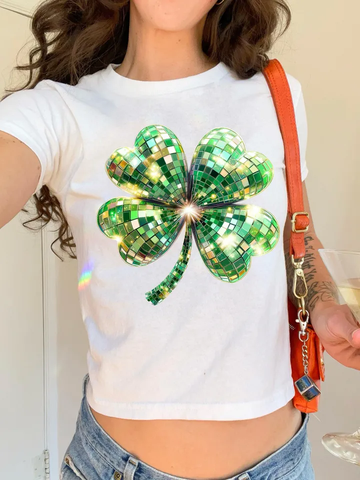 St. Patrick’s Day Clover png, St Patricks Coquette PNG, Coquette PNG, Glitter Faux Disco png, St Patrick's Day png, Shiny Irish, Shamrock