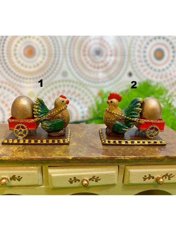 Easter miniature. Holiday chickens. Easter. 1:12.