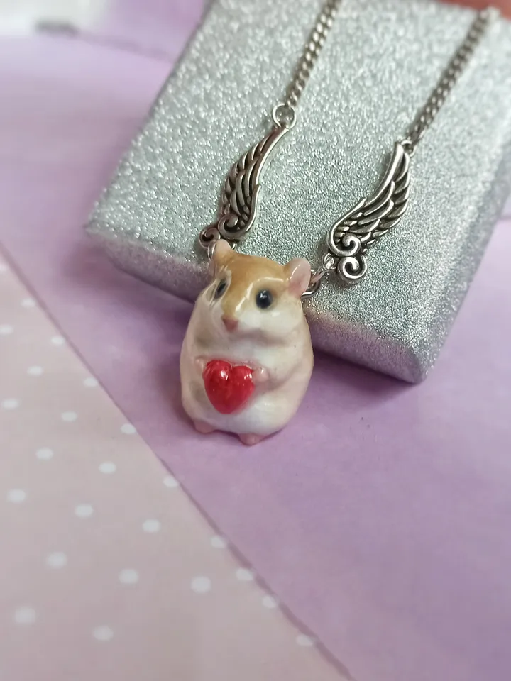 SOLD OUT Angel hamster charm, loss pet
